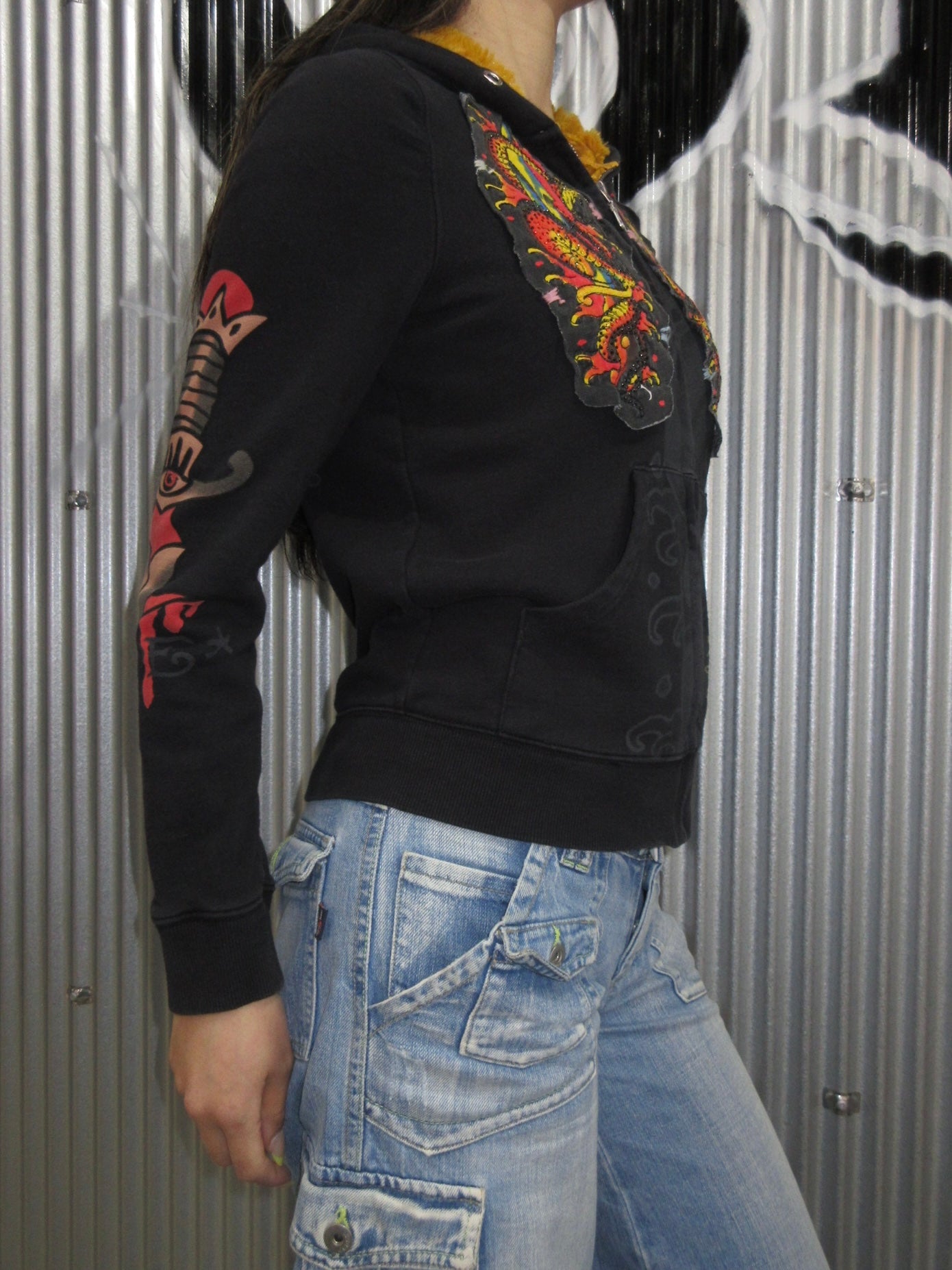 Ed Hardy Vintage Design Zip Top