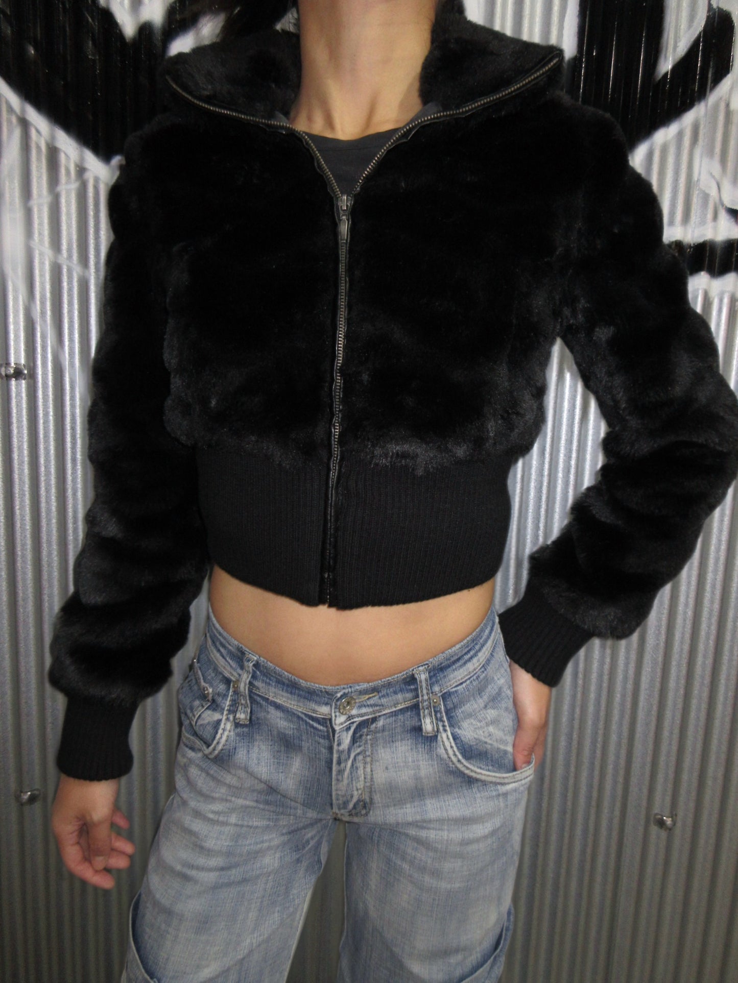 Vintage Design Fake Fur Jacket