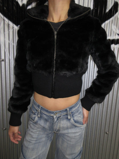 Vintage Design Fake Fur Jacket
