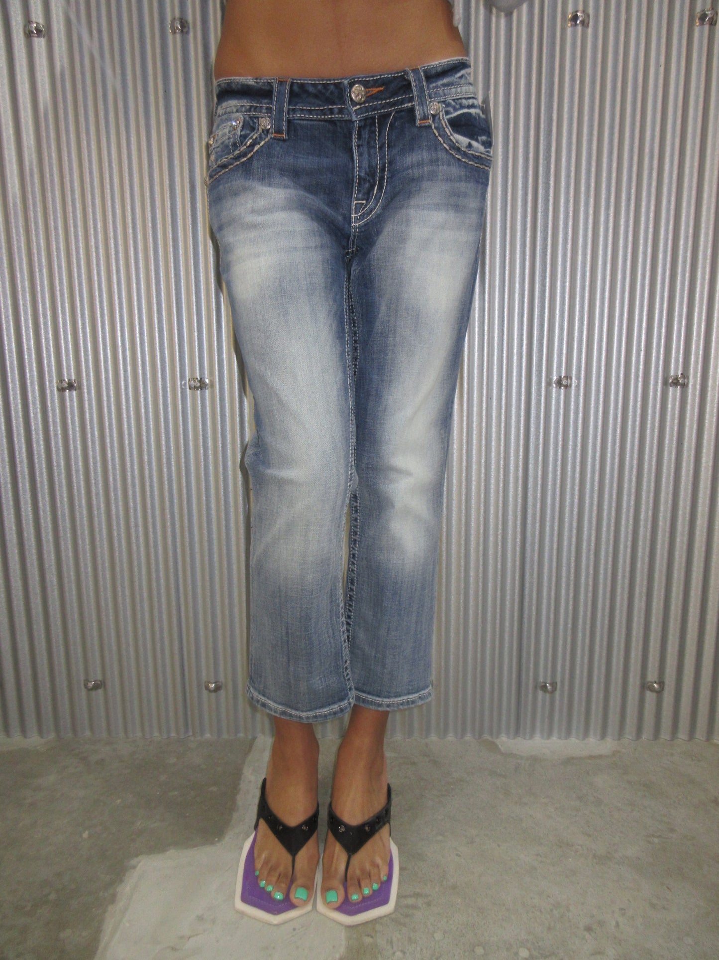 MissMe Vintage Design Capri Pants