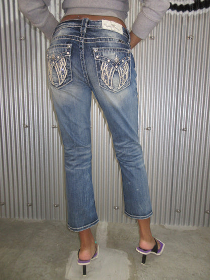 MissMe Vintage Design Capri Pants