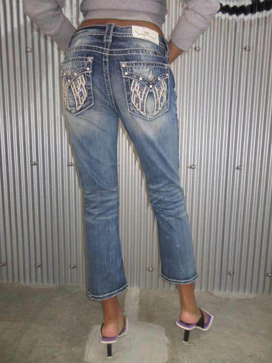 MissMe Vintage Design Capri Pants