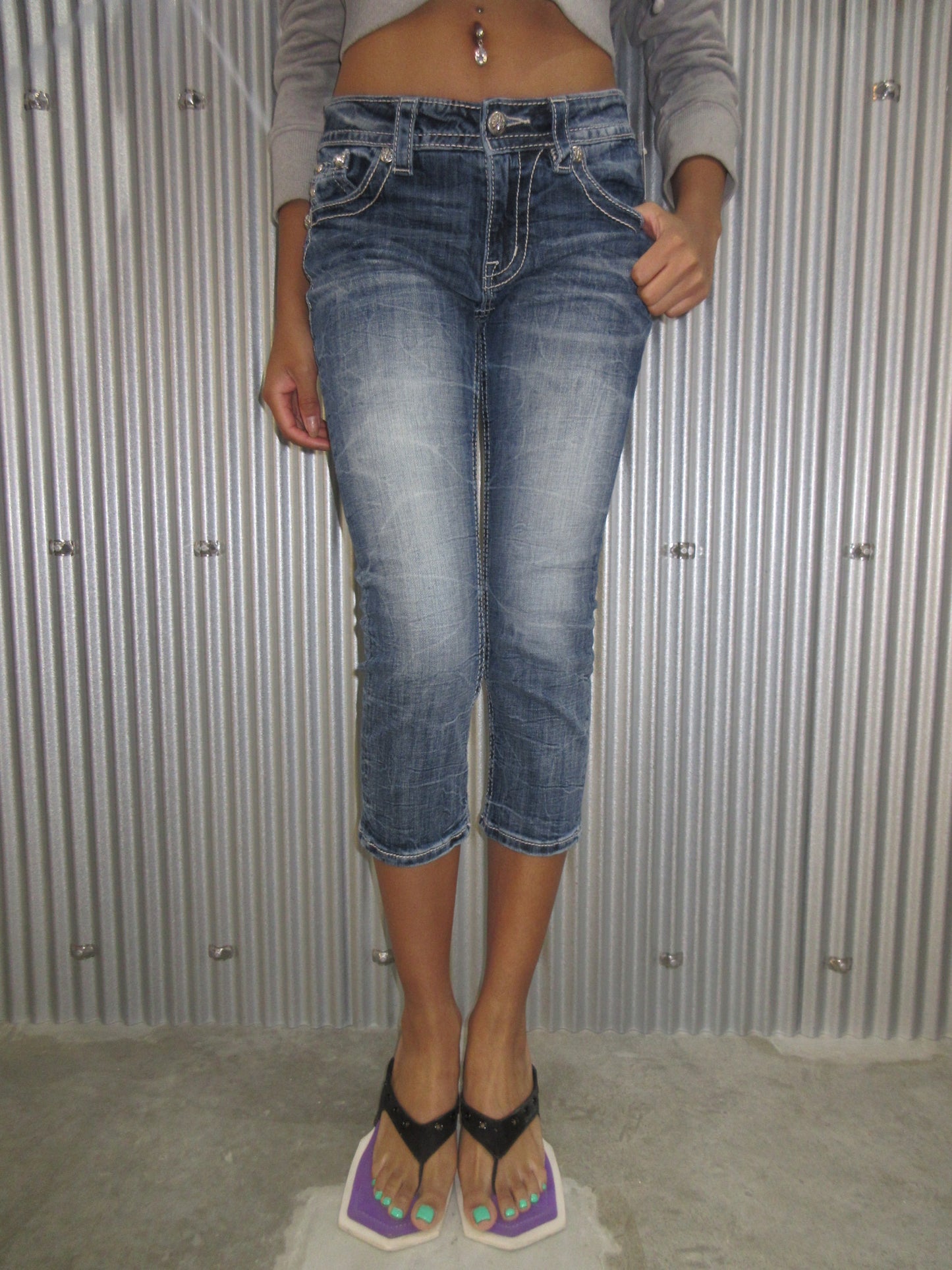 MissMe Vintage Design Capri Pants