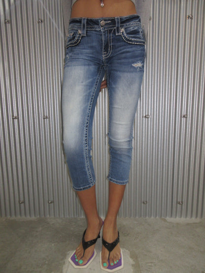 MissMe Vintage Design Capri Pants