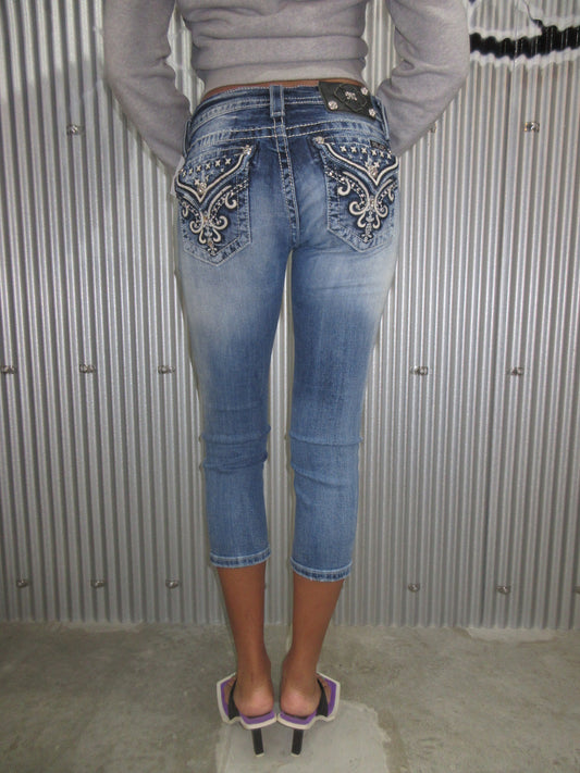 MissMe Vintage Design Capri Pants