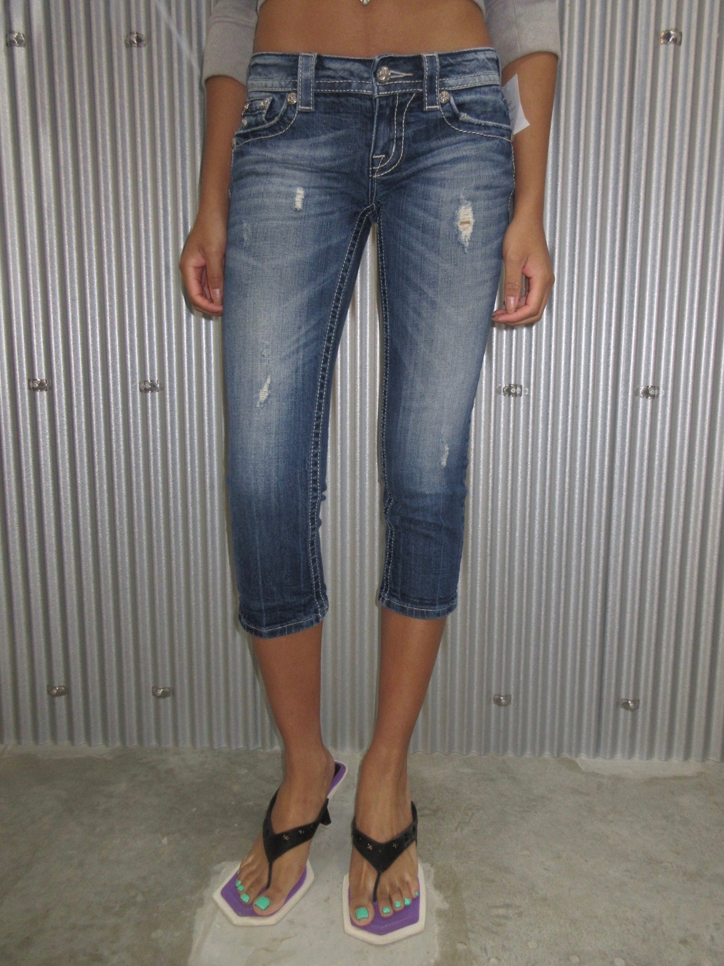 MissMe Vintage Design Capri Pants