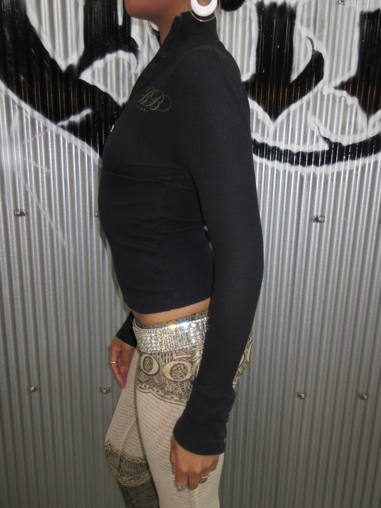 Bebe Sport Vintage Design Zip Top
