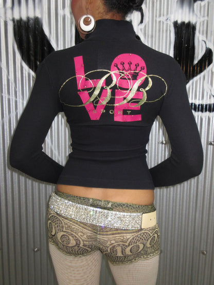 Bebe Sport Vintage Design Zip Top