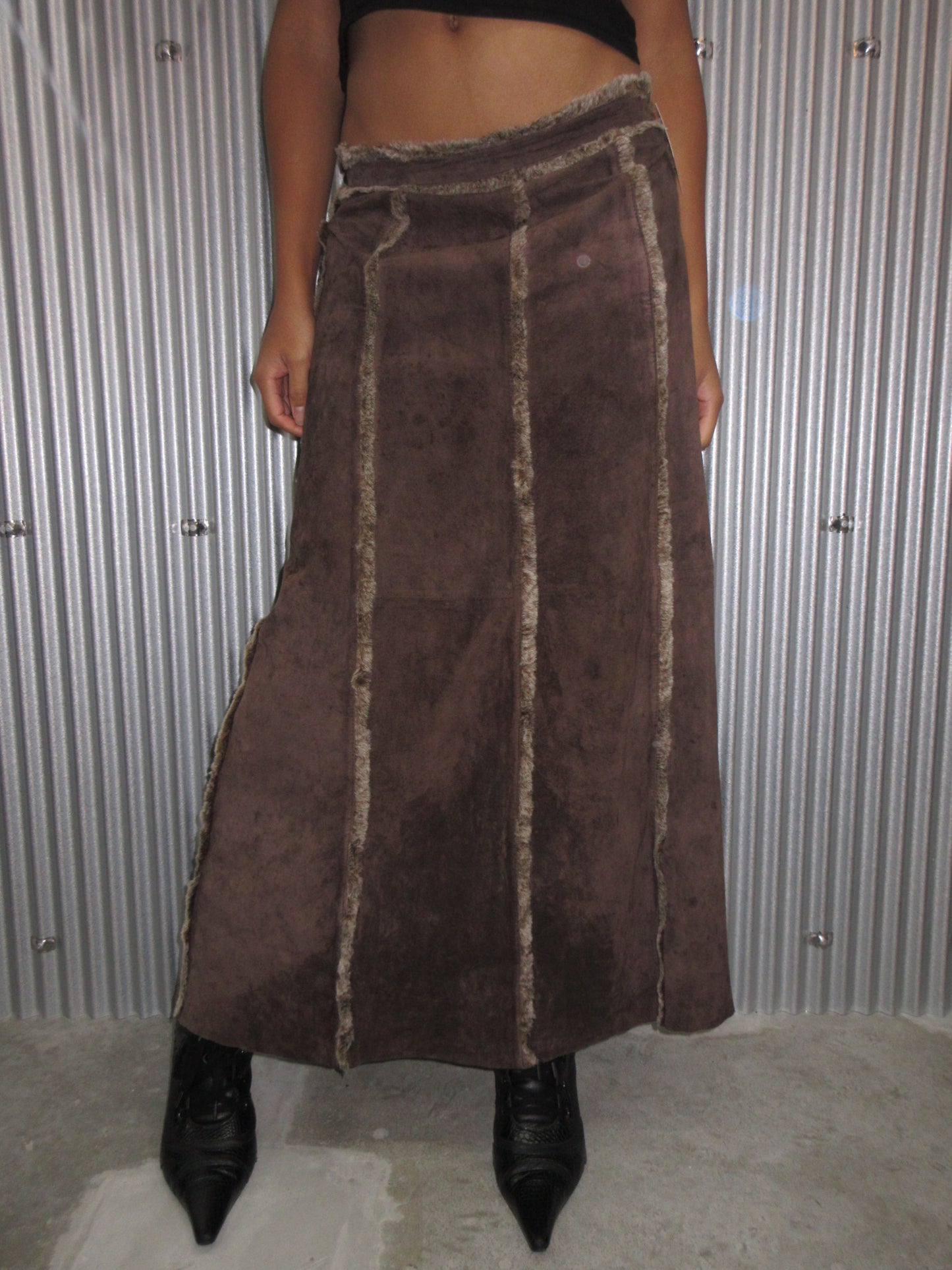 Vintage Design Leather Skirt