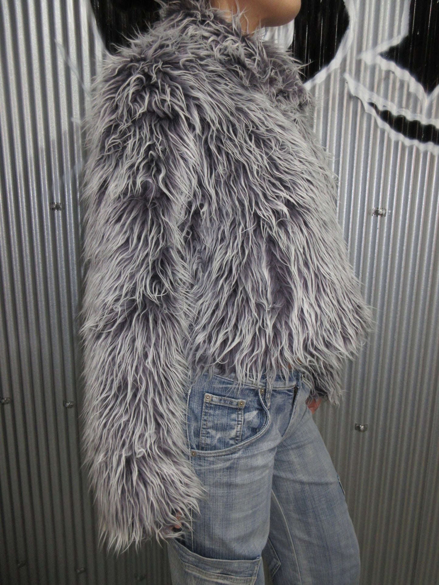 Vintage Design Fake Fur Jacket
