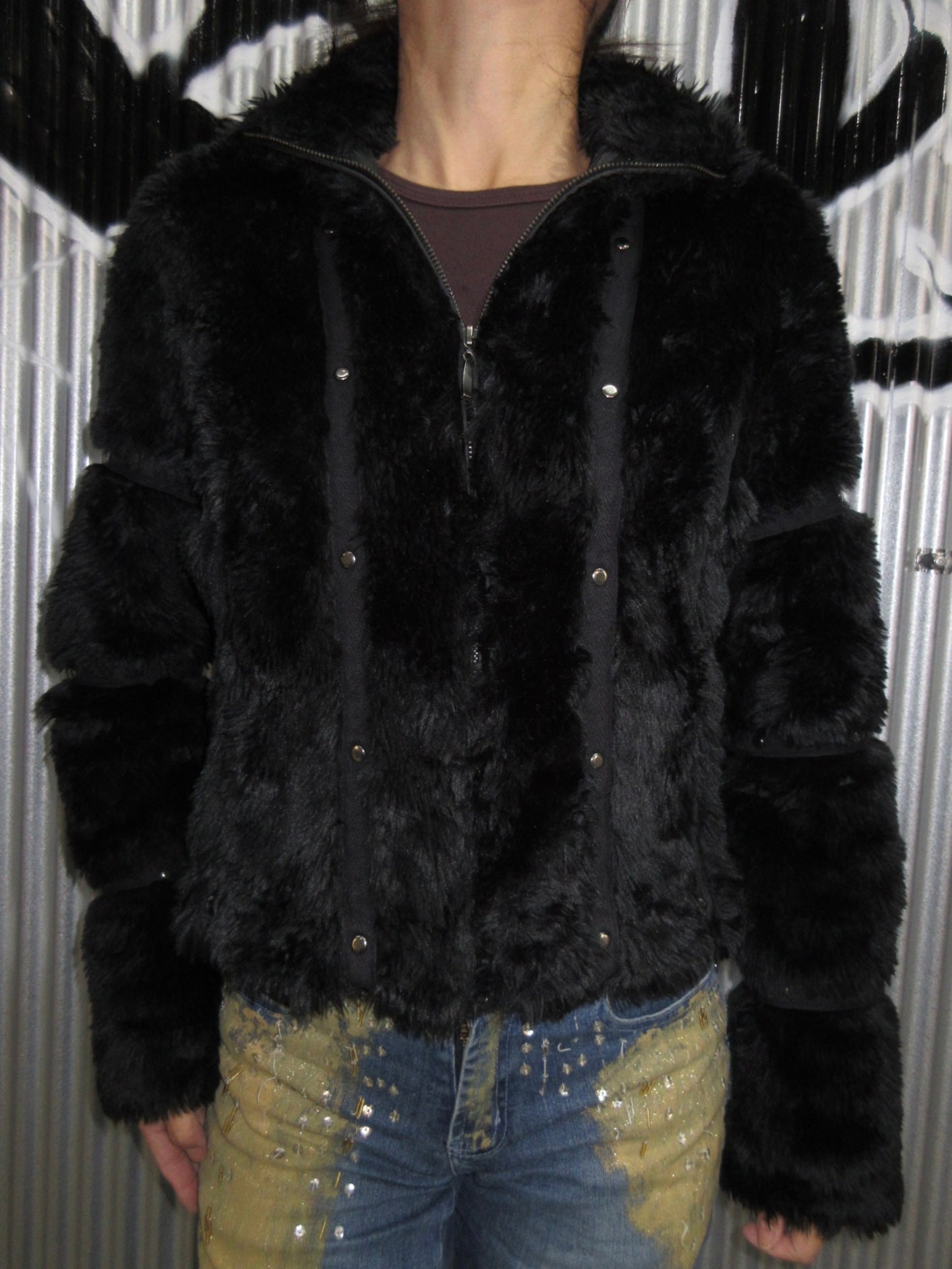 Vintage Design Fake Fur Jacket