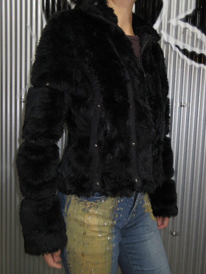 Vintage Design Fake Fur Jacket